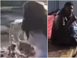Video. Mujer arroja agua a indigente afuera de tienda durante helada de -3°C