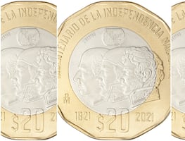 Pagan $4 millones de pesos por esta moneda conmemorativa de $20 con tres cabezas