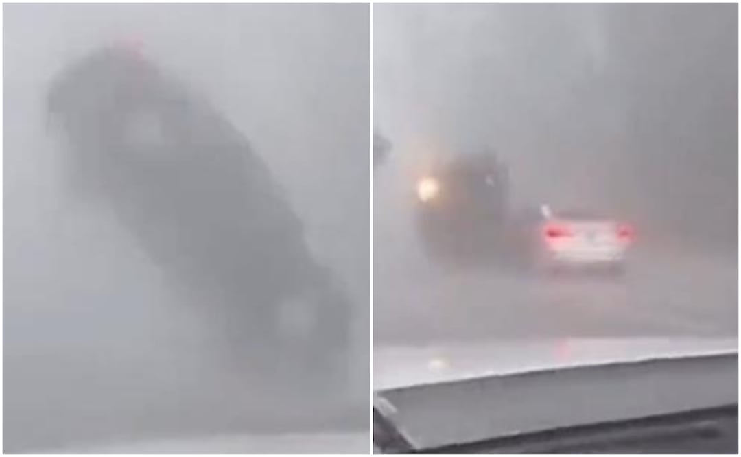 Tornado en Carolina del Sur vuelca y levanta auto. Foto. Captura / X