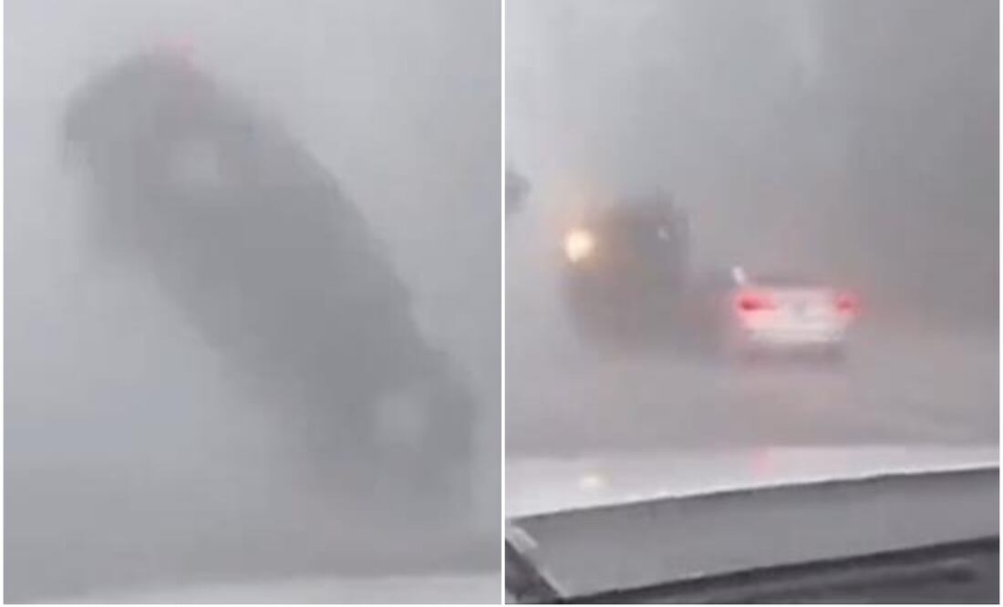 Tornado en Carolina del Sur vuelca y levanta auto. Foto. Captura / X