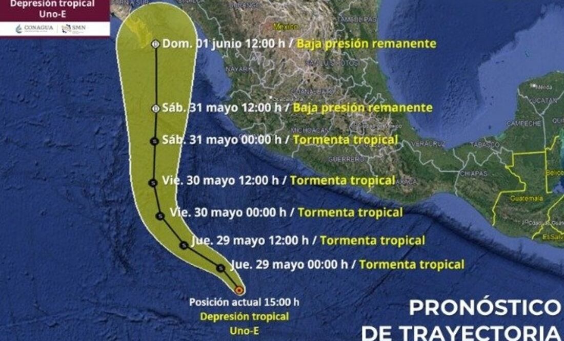 ¡Arranca la temporada! Se forma Uno-E, primer ciclón del Pacífico con lluvias intensas. Foto @conagua_clima