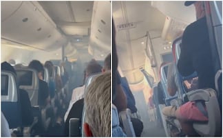 Avión aterriza de emergencia en EU tras llenarse de humo por falla en motor