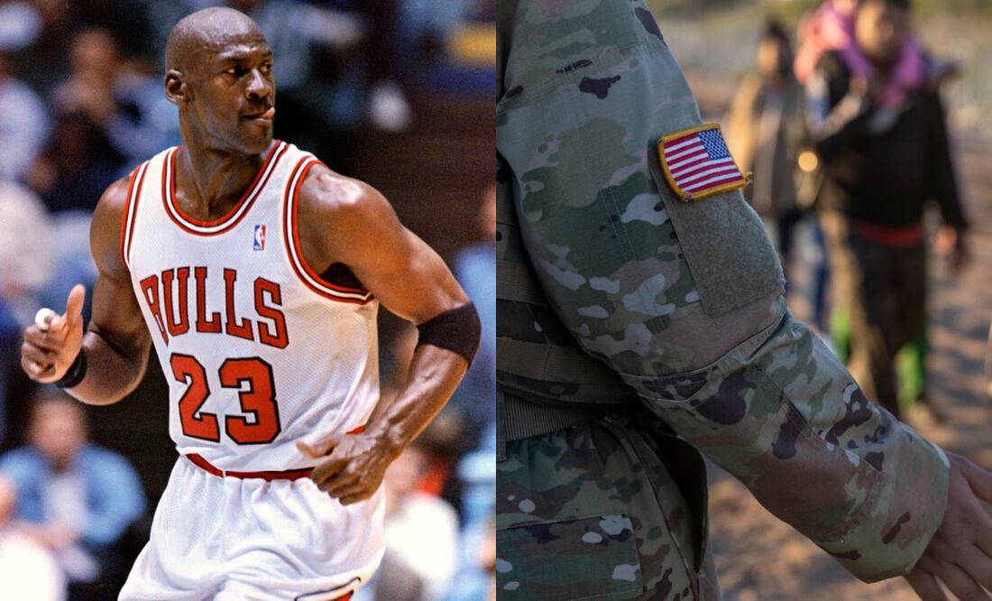 Trump ordena deportar a migrantes que usen ropa y zapatos con logo de ‘Jumpman’ de Michael Jordan. Foto: AP/AFP