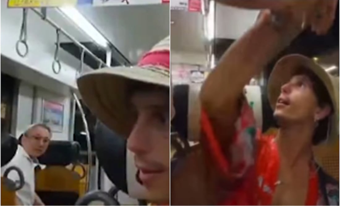 Streamer español desata polémica en Japón: empuja a un hombre mayor en pleno tren. Foto: Captura de pantalla / X