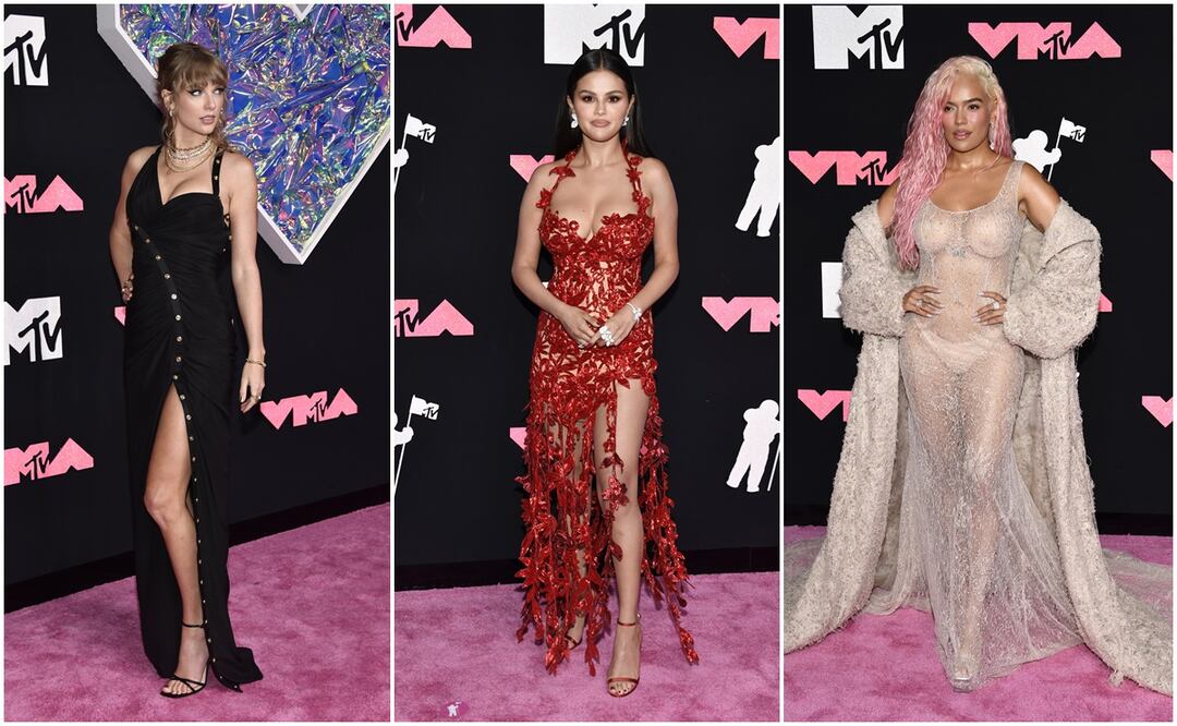 Taylor Swift, Selena Gomez, Karol G y las celebridades mejor vestidas de los VMA’s 2023. Foto: AP
