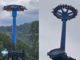 Pasajeros quedan atrapados en las alturas tras falla en juego mecánico en Portland. VIDEO