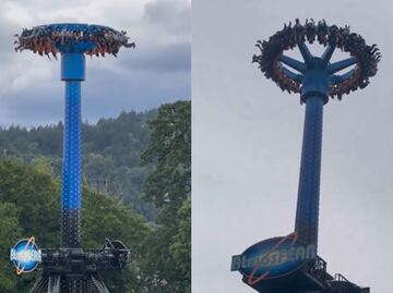 Pasajeros quedan atrapados en las alturas tras falla en juego mecánico en Portland. VIDEO