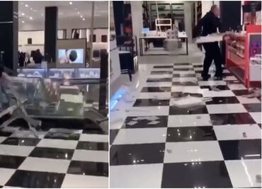 Video. Hombre rompe estantes de maquillaje en Bloomingdale’s de EU