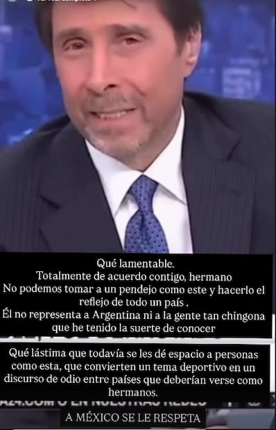 Alejandro Fernández explota contra periodista argentino por comentarios de odio: “A México se le respeta”. Foto: Instagram