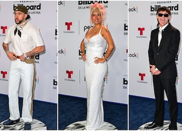 Duelo de moda entre estrellas latinas en la alfombra azul de los Latin Billboard