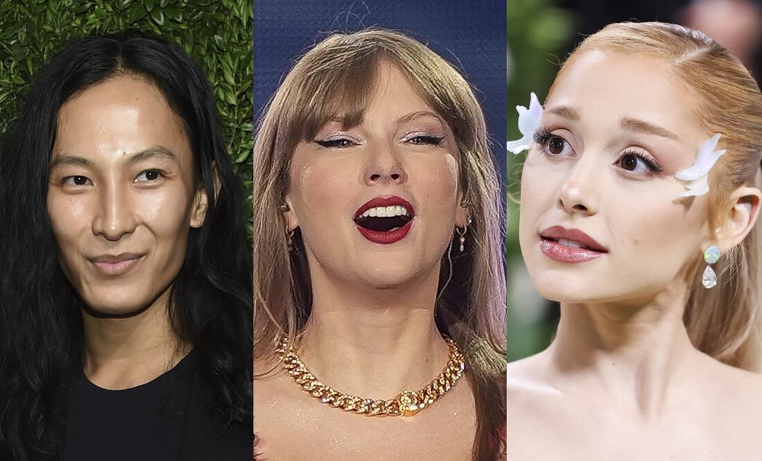 Alexander Wang usa a las dobles de Taylor Swift  y Ariana Grande en campaña. Foto: AP/EFE