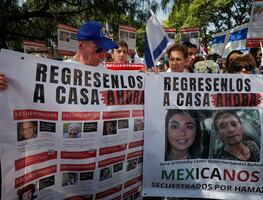 Mexicanos piden que Hamás libere a dos compatriotas rehenes en marcha pro Israel