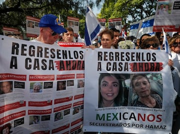 Mexicanos piden que Hamás libere a dos compatriotas rehenes en marcha pro Israel