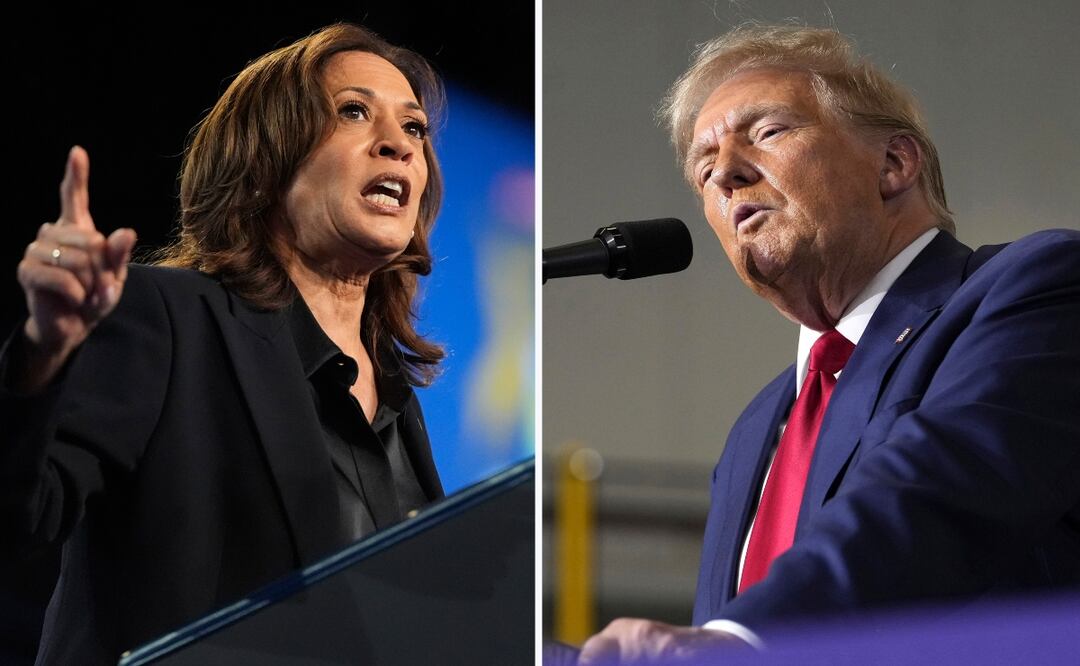 Harris aventaja a Trump a nivel nacional a cuatro semanas de las elecciones, según encuesta. Foto: AP
