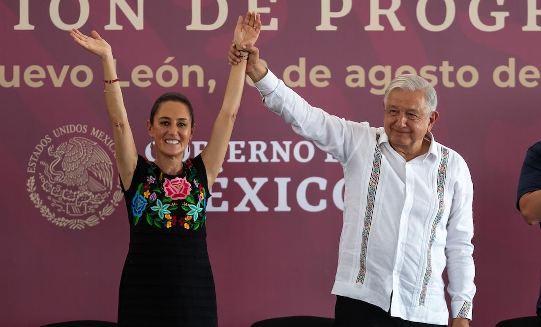 AMLO pide a Morena apoyar a Claudia Sheinbaum al despedirse de la vida pública en México Foto: EFE