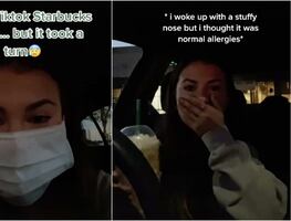 Video. Tiktoker descubre que tiene Covid con bebida de Starbucks