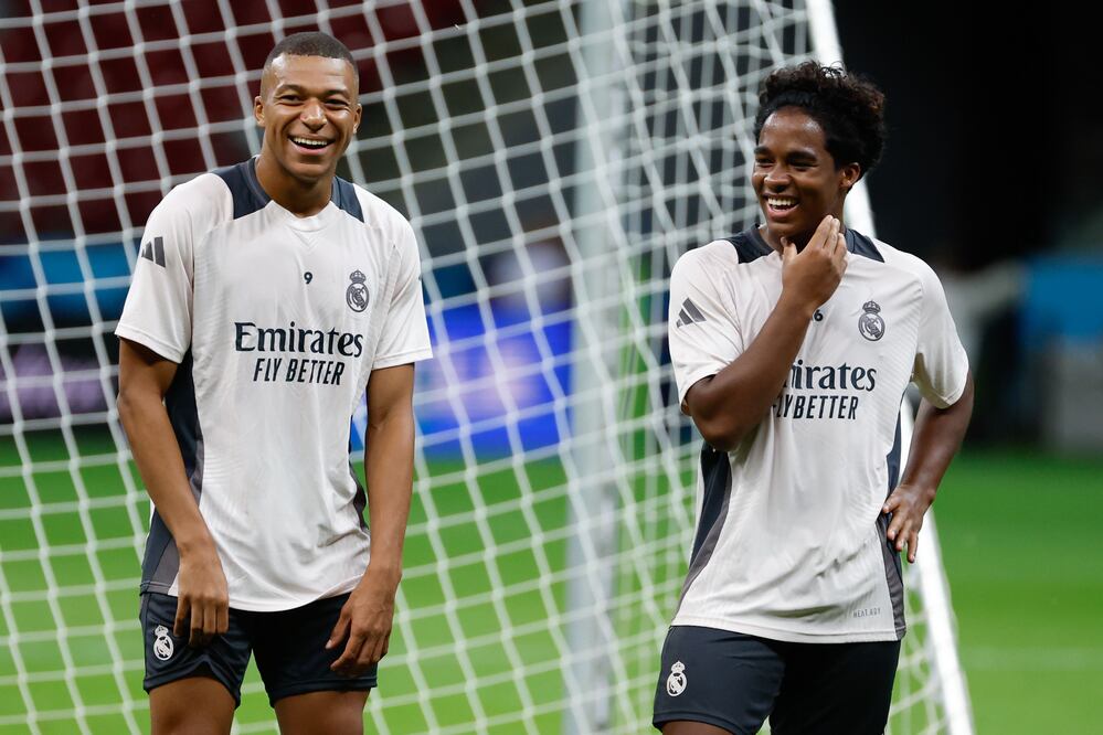 Mbappé brillará por primera vez con el Real Madrid en la final de la Supercopa de Europa. Foto: EFE