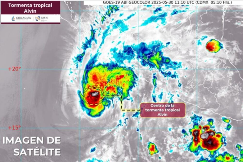 Tormenta Alvin se intensifica: fuertes lluvias azotan el Pacífico mexicano FOTO: X Conagua
