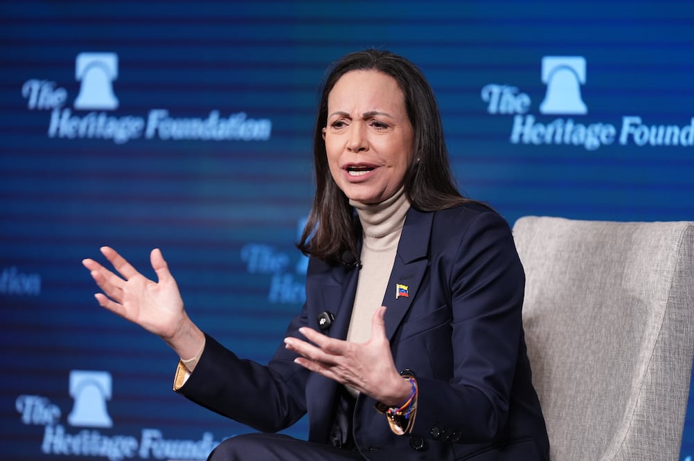 Machado 'acusa' a Delcy Rodríguez de obedecer órdenes de Trump y desata choque político en Washington. (AP Photo/J. Scott Applewhite)