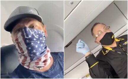 Sobrecargo discute con pasajero por usar bandera de EU como cubrebocas