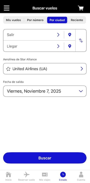 Foto: UNITED AIRLINES APP