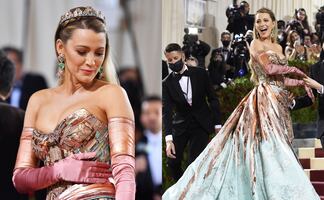 Blake Lively conquista la Met Gala con vestido inspirado en la Estatua de la Libertad 