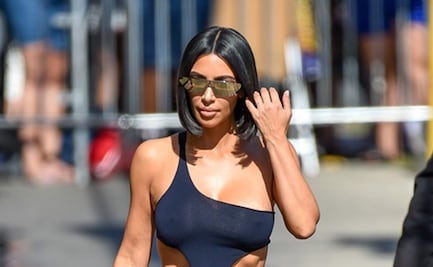 Kim Kardashian presume su silueta curvilínea en sesión con ropa interior rosa