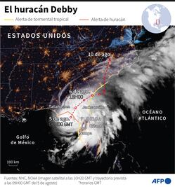 Debby amenaza con inundaciones catastróficas en  Georgia, Carolina del Sur e incluso Carolina del Norte. MAPA