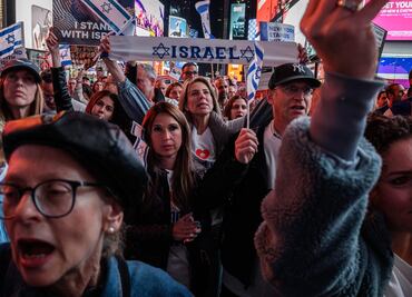 Miles de personas se manifiestan en el corazón de Nueva York en apoyo a Israel