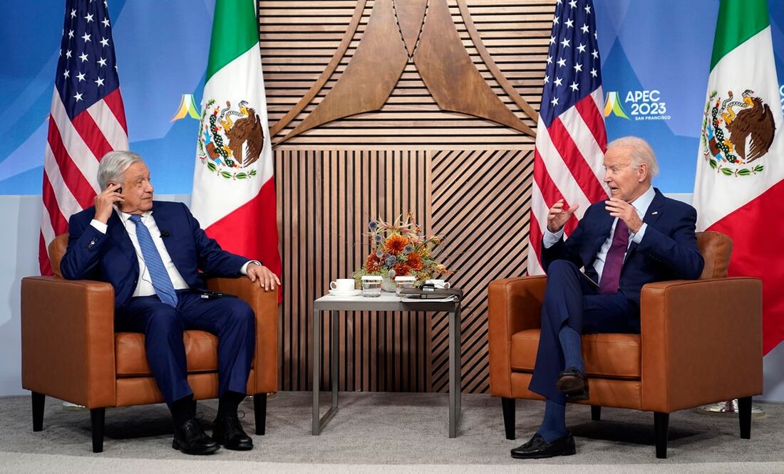 AMLO y Joe Biden. (AP Photo/Evan Vucci)