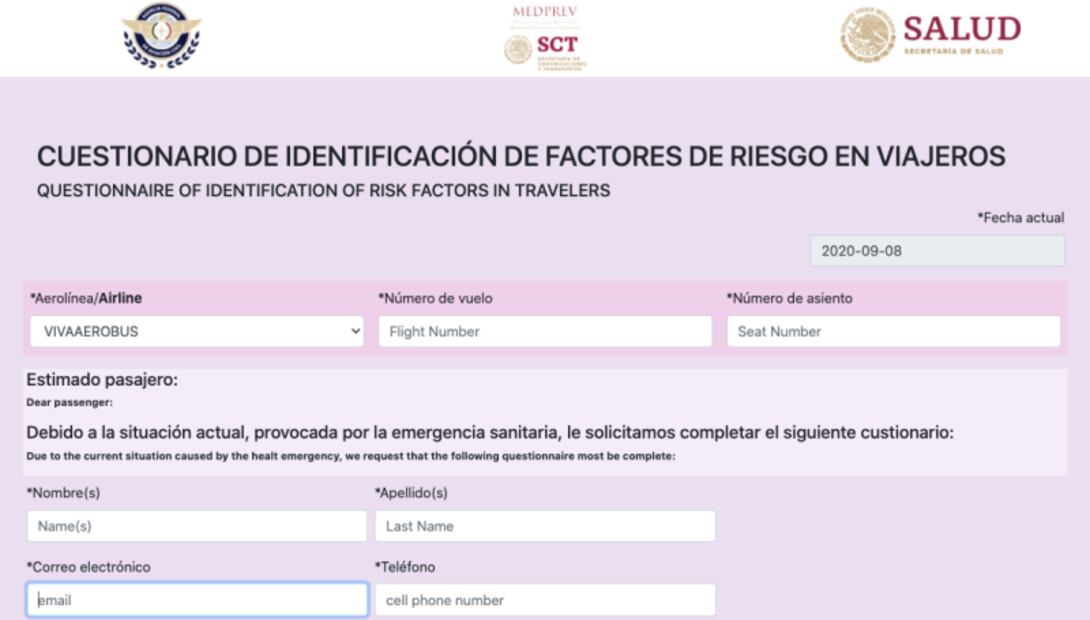 Covid-19: El formulario para llenar al viajar en avión desde México