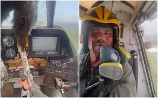 Video. Ave se estrella contra avioneta y piloto queda cubierto de sangre