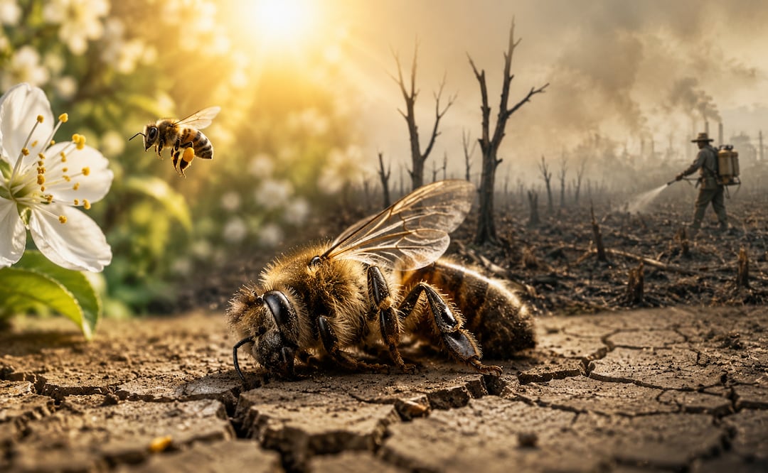 “La vida va a desaparecer”: La drástica alerta de la ONU por la pérdida del 40% de abejas en Latinoamérica. Foto IA
