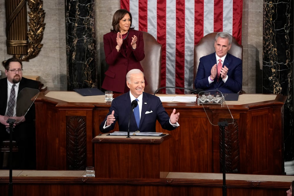 Presidente Joe Biden en su discurso ante el Congreso (AP Photo/Patrick Semansky)