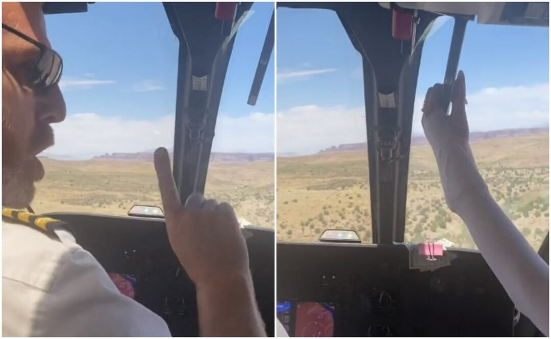 El piloto estalló en furia contra la mujer que viajaba en el helicóptero. Foto tomada de video