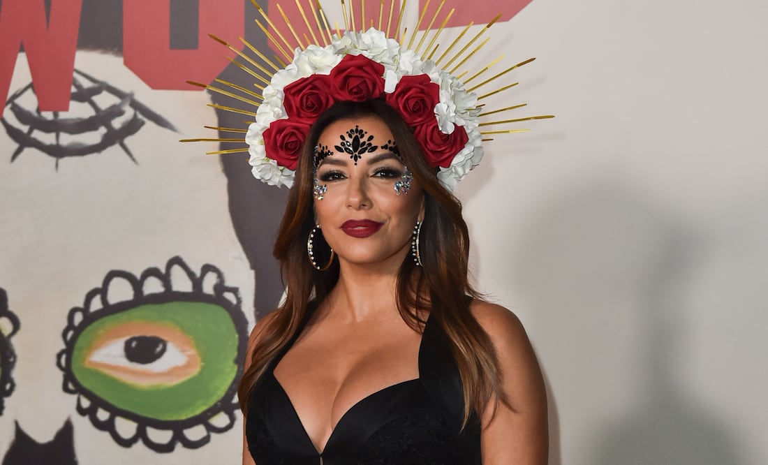 Eva Longoria y el vestido transparente con el que dejó a la vista su lencería negra. Foto: AP