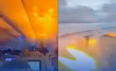 Conejo causa pánico en pleno vuelo de  United Airlines: motor se incendia y avión aterriza de emergencia. VIDEO
