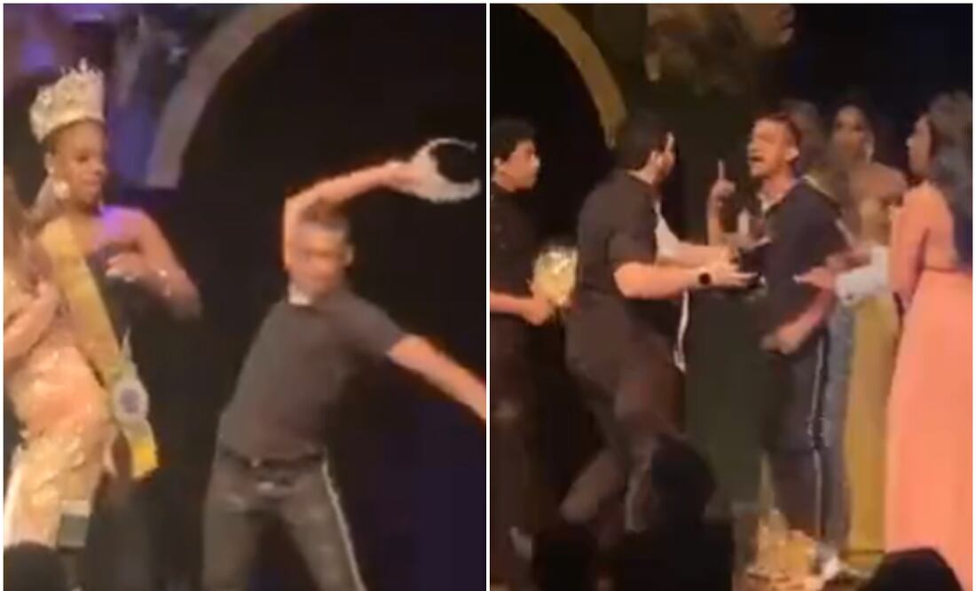 Escándalo en concurso de reina de belleza: esposo interrumpe coronación de ganadora. Foto: Twitter