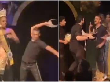 Video. Esposo de participante a reina de belleza no acepta derrota y rompe corona