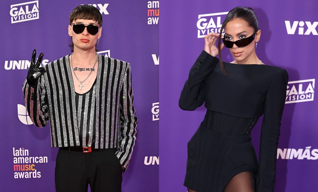 Peso Pluma y Anitta son captados besandose en Las Vegas. Foto: EFE/Ronda Churchill/AFP/David Becker