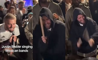 ¡Justin Bieber, hermano, ya eres mexicano! Captan al canadiense cantando banda y tocando la tambora