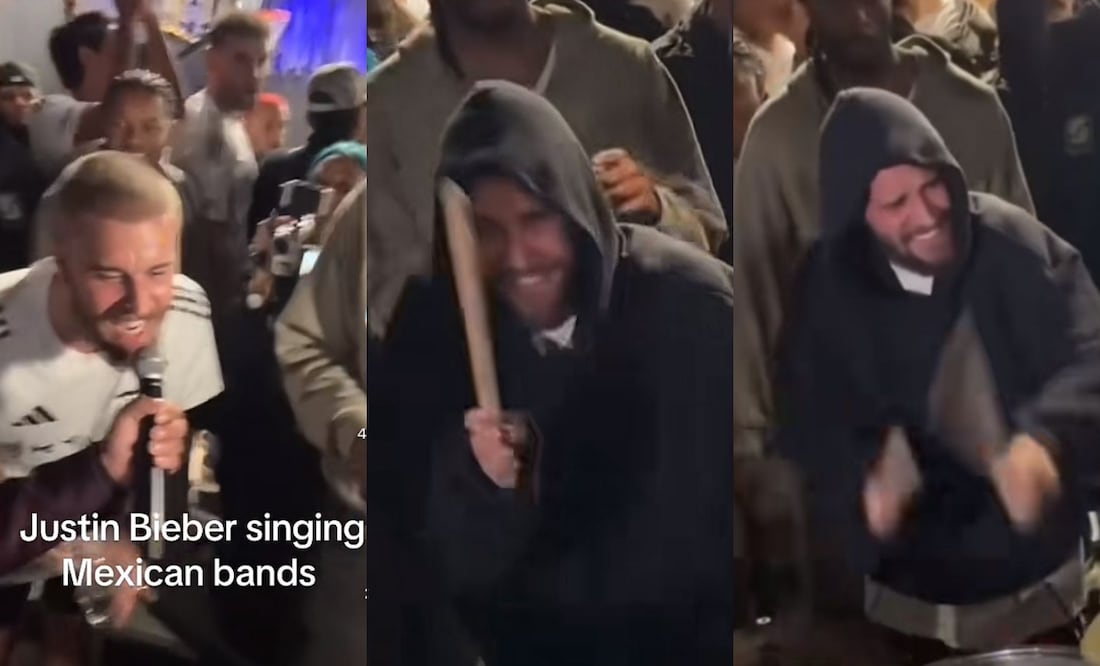 ¡Justin Bieber, hermano, ya eres mexicano! Captan al canadiense cantando banda y tocando la tambora. Foto: Tiktok