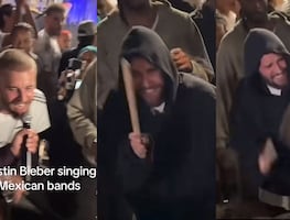 ¡Justin Bieber, hermano, ya eres mexicano! Captan al canadiense cantando banda y tocando la tambora