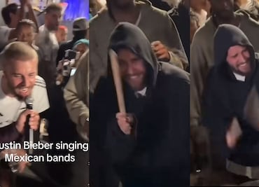 ¡Justin Bieber, hermano, ya eres mexicano! Captan al canadiense cantando banda y tocando la tambora