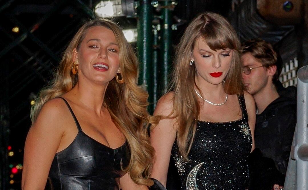 Blake Lively arranca suspiros con ajustado vestido de cuero en el cumpleaños de Taylor Swift. Foto: The Grosby Group