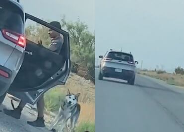 Video. Arrestan a hombre por abandonar a su perro en la orilla de la carretera