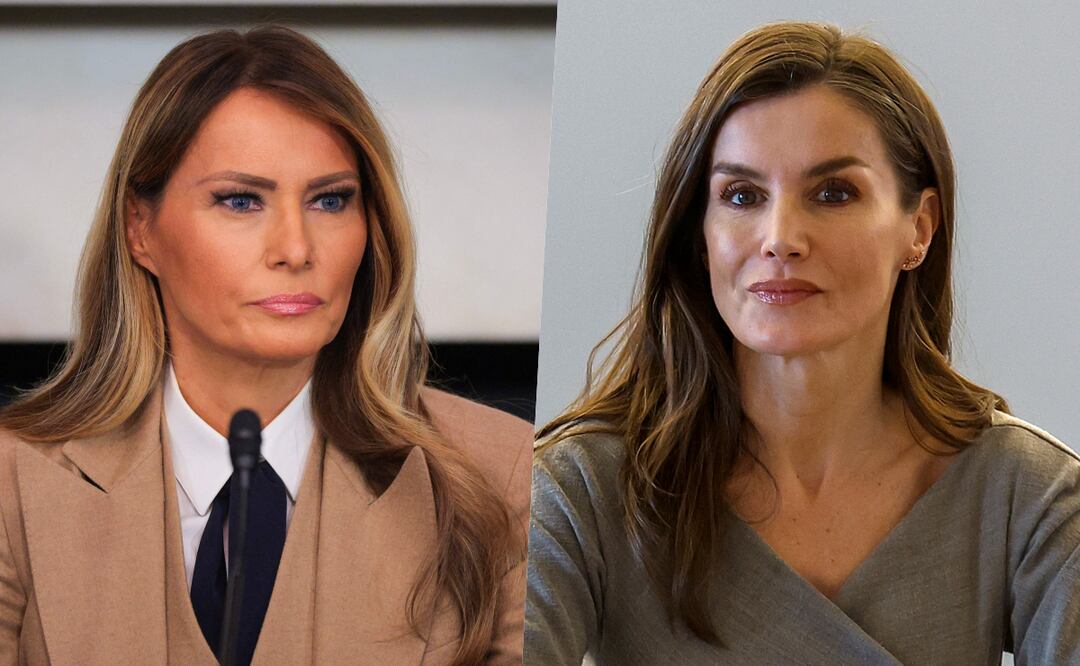 Melania Trump, ¿le copia a la reina Letizia? La primera dama se luce en impresionante traje sastre. Foto: AFP/EFE