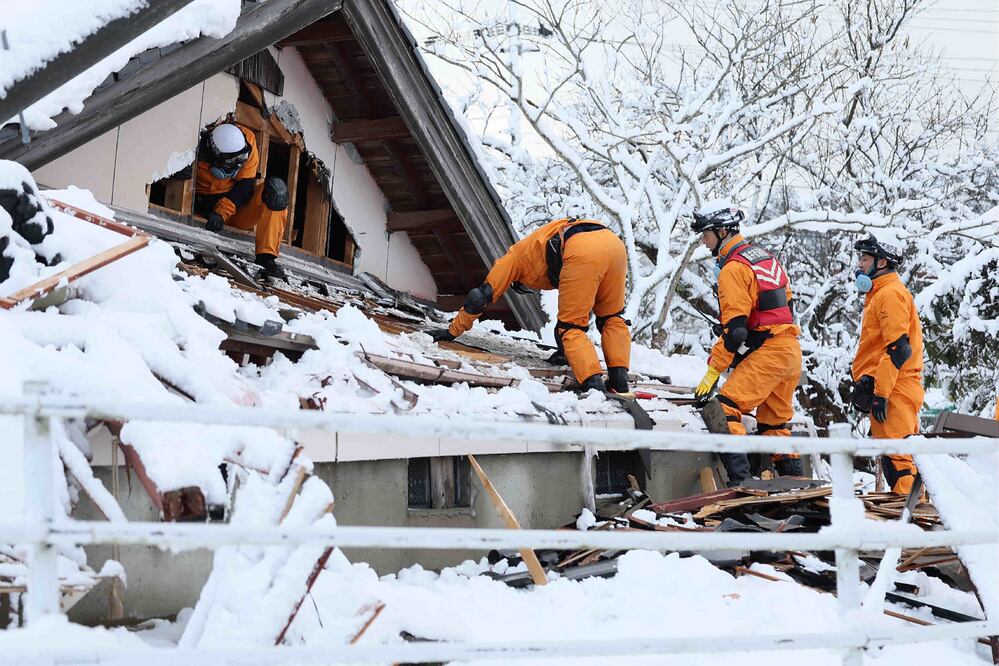 Nuevo temblor en Japón: Sismo de magnitud 6 golpea la misma zona afectada por el sismo de Año Nuevo. (Photo by JIJI Press / AFP) / Japan OUT