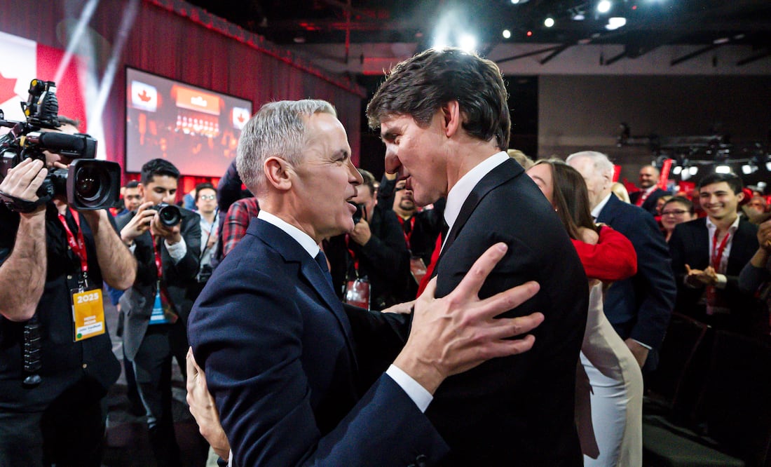 Mark Carney se reúne con Justin Trudeau para preparar un "rápido" traspaso del poder en Canadá. Foto: AP