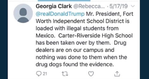 Maestra pide a Trump que acabe con mexicanos 'ilegales' en escuela de Texas